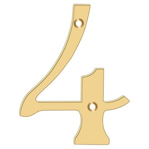 Deltana Architectural Hardware Home Accessories 6" Numbers, Solid Brass