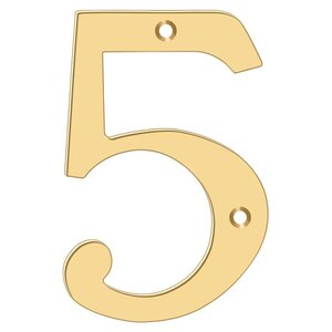 Deltana Architectural Hardware Home Accessories 6" Numbers, Solid Brass.