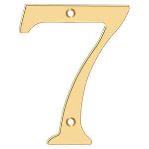 Deltana Architectural Hardware Home Accessories 6" Numbers, Solid Brass