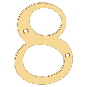 Deltana Architectural Hardware Home Accessories 6" Numbers, Solid Brass