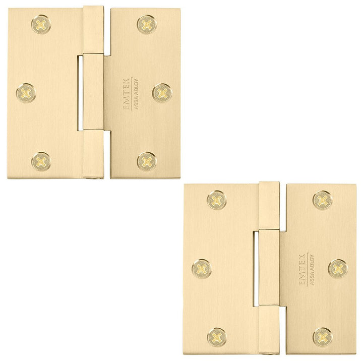 Door Hinges Collection 4 1/2" x 4 1/2" Thin Leaf Square Solid Brass Heavy Duty Thin Leaf Square Barrel Hinges (Sold In Pairs) by Emtek