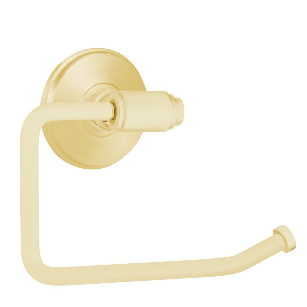 Transitional Brass Collection Toilet Paper Holder with Watford Rosette in Lifetime Polished Nickel by Emtek