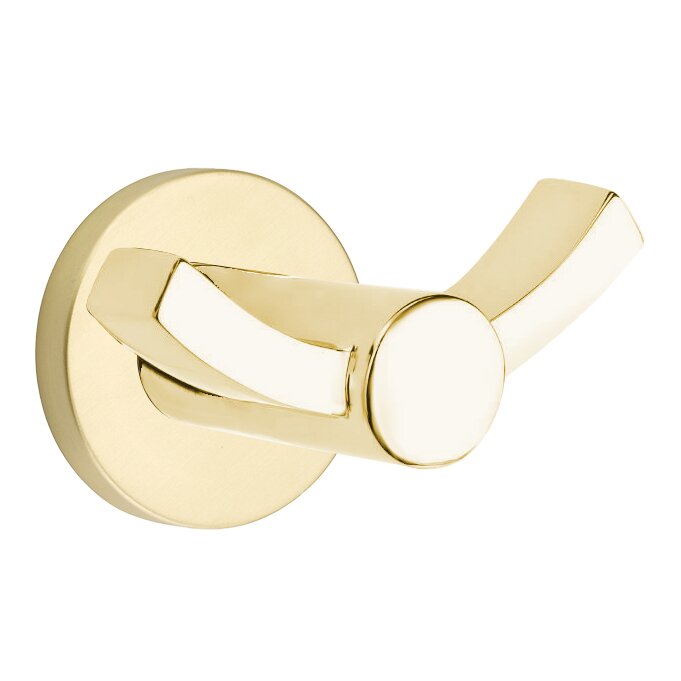 Modern Brass Collection Small Disk Double Hook  by Emtek