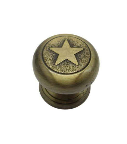 Buck Snort Lodge Hardware Raised Star  Cabinet Knob