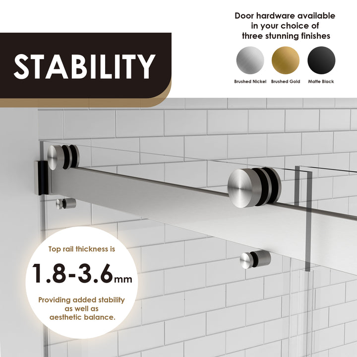 Marcelo 48" W x 76" H By Pass Frameless Shower Door