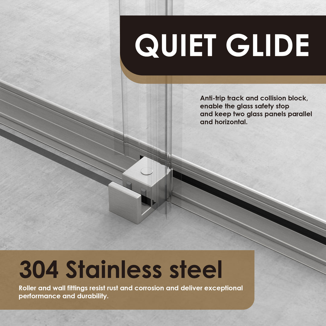 Marcelo 48" W x 76" H By Pass Frameless Shower Door