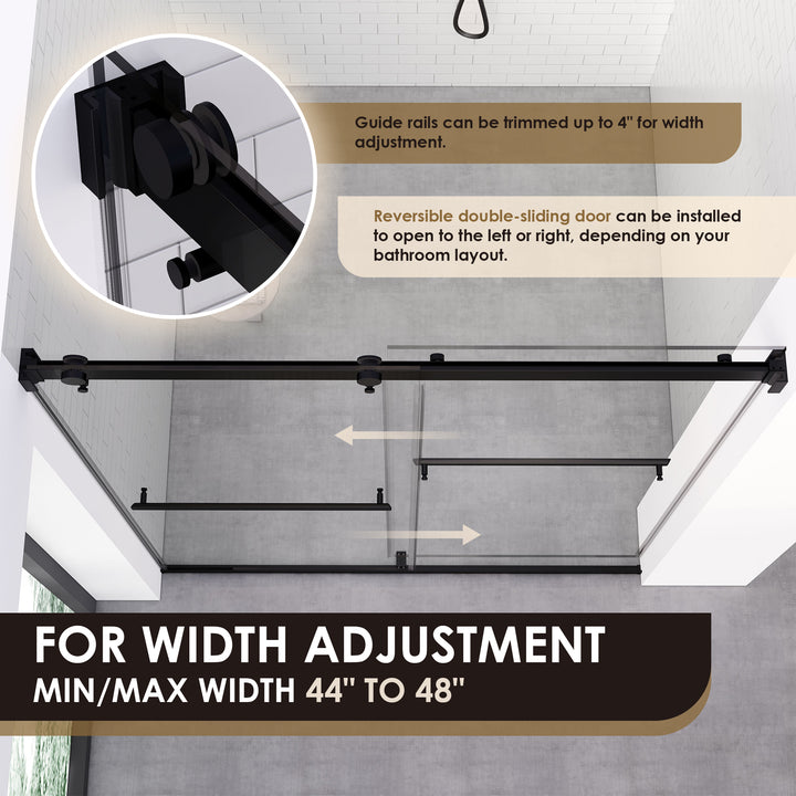 Marcelo 48" W x 76" H By Pass Frameless Shower Door