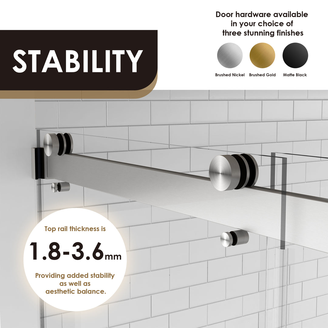 Marcelo 60" W x 76" H By Pass Frameless Shower Door