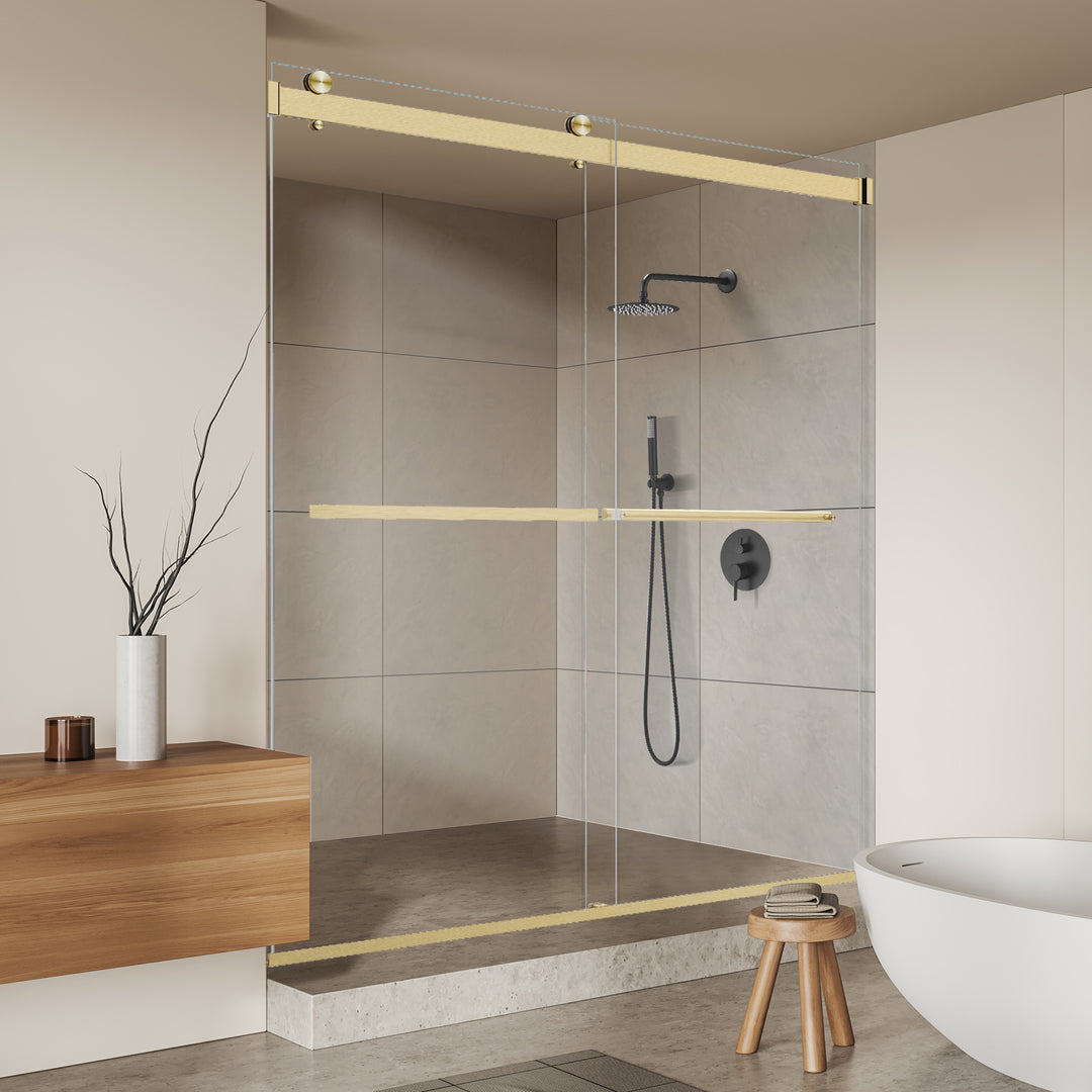 Marcelo 64" W x 76" H By Pass Frameless Shower Door