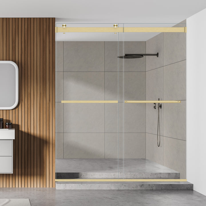 Marcelo 64" W x 76" H By Pass Frameless Shower Door