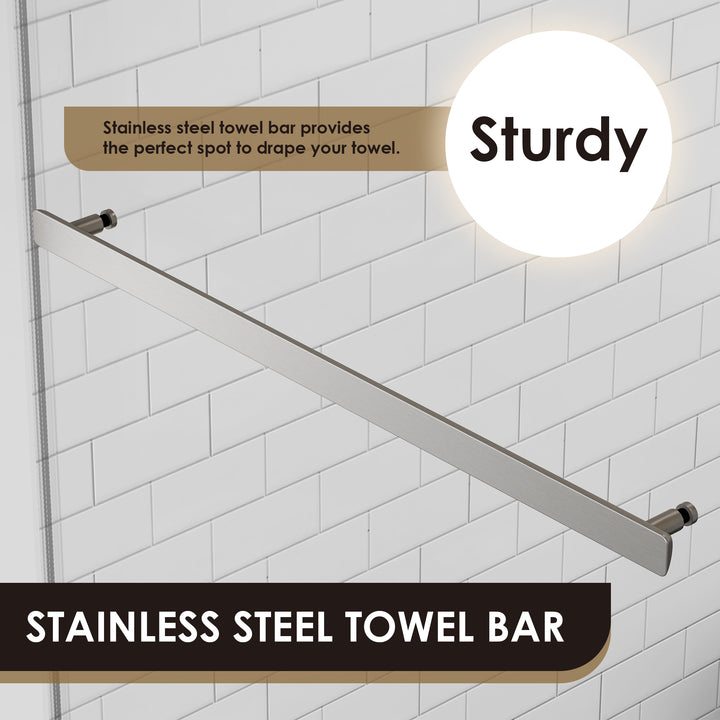 Marcelo 64" W x 76" H By Pass Frameless Shower Door