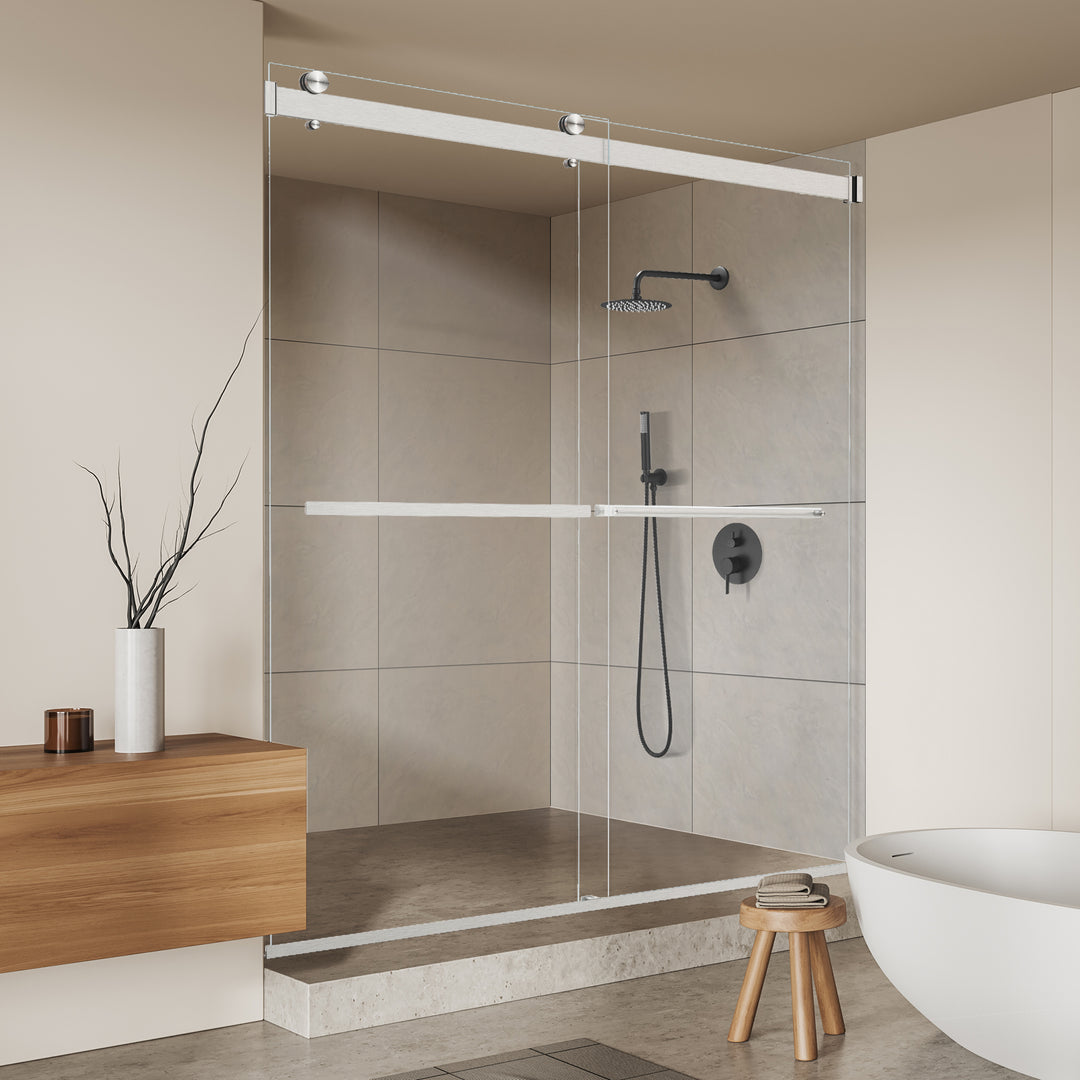 Marcelo 64" W x 76" H By Pass Frameless Shower Door