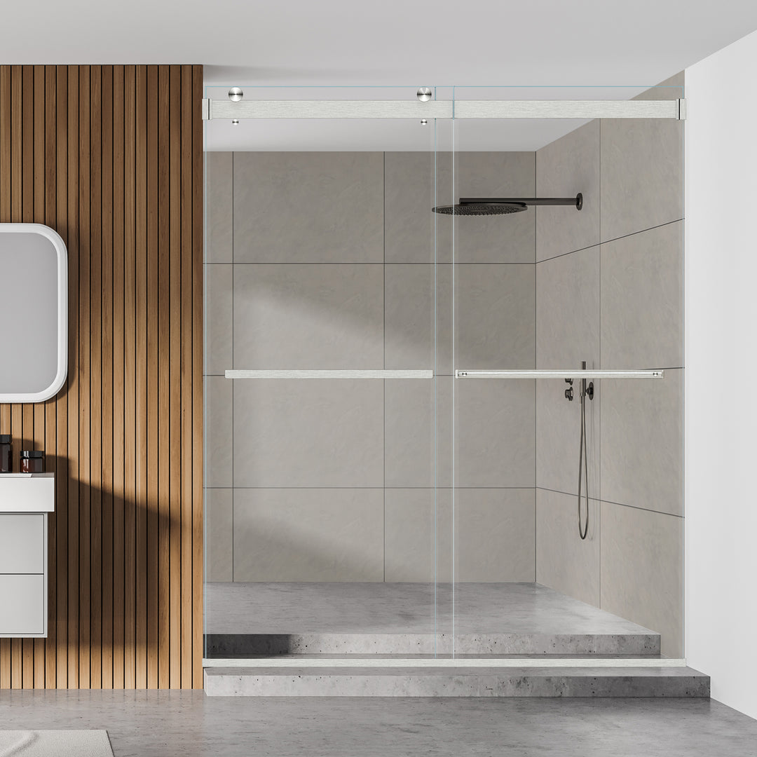 Marcelo 64" W x 76" H By Pass Frameless Shower Door