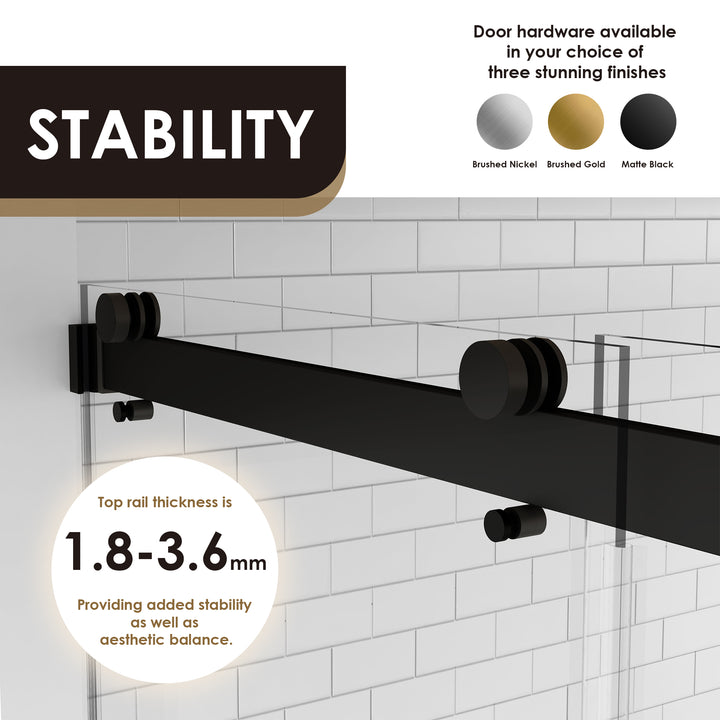 Marcelo 64" W x 76" H By Pass Frameless Shower Door