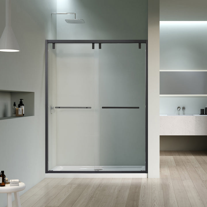 Caspar 52" W x 76" H By Pass Semi Frameless Shower Door