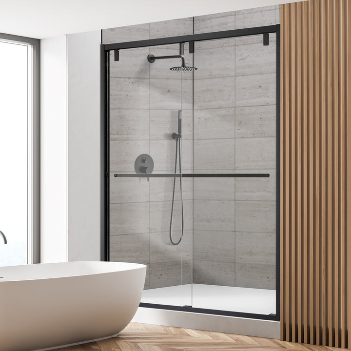 Caspar 52" W x 76" H By Pass Semi Frameless Shower Door