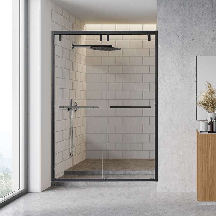 Caspar 52" W x 76" H By Pass Semi Frameless Shower Door