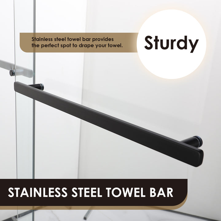 Caspar 52" W x 76" H By Pass Semi Frameless Shower Door