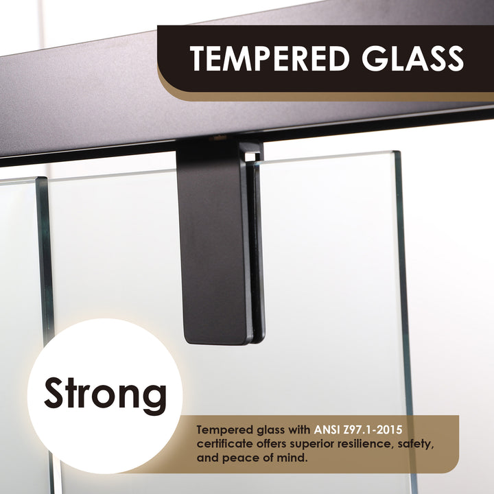 Caspar 60" W x 76" H By Pass Semi Frameless Shower Door