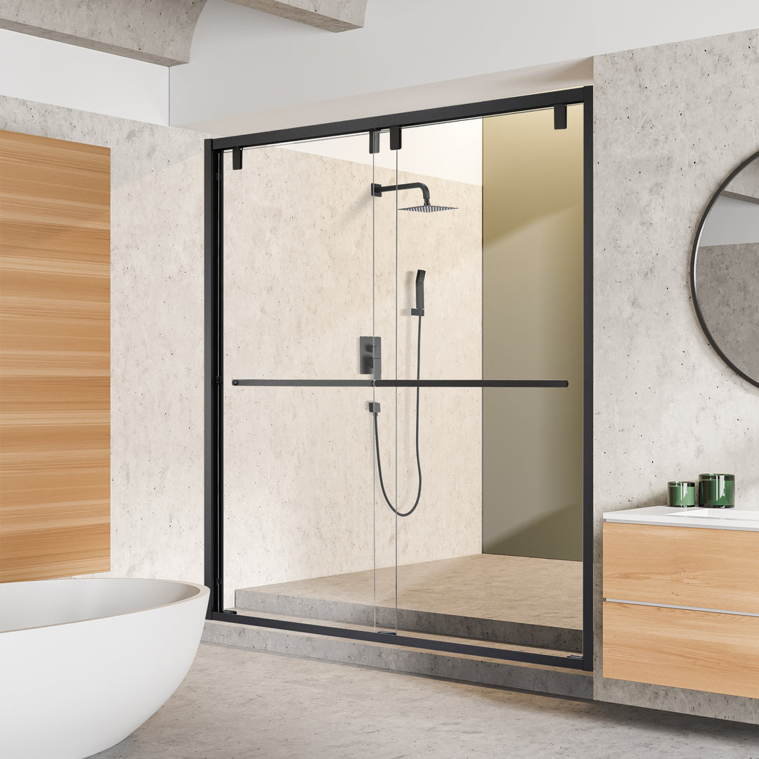Caspar 60" W x 76" H By Pass Semi Frameless Shower Door