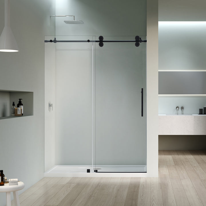Lazaro 56" W x 78" H Single Sliding Frameless Shower Door