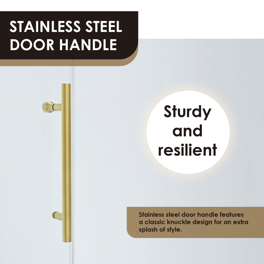 Lazaro 60" W x 78" H Single Sliding Frameless Shower Door