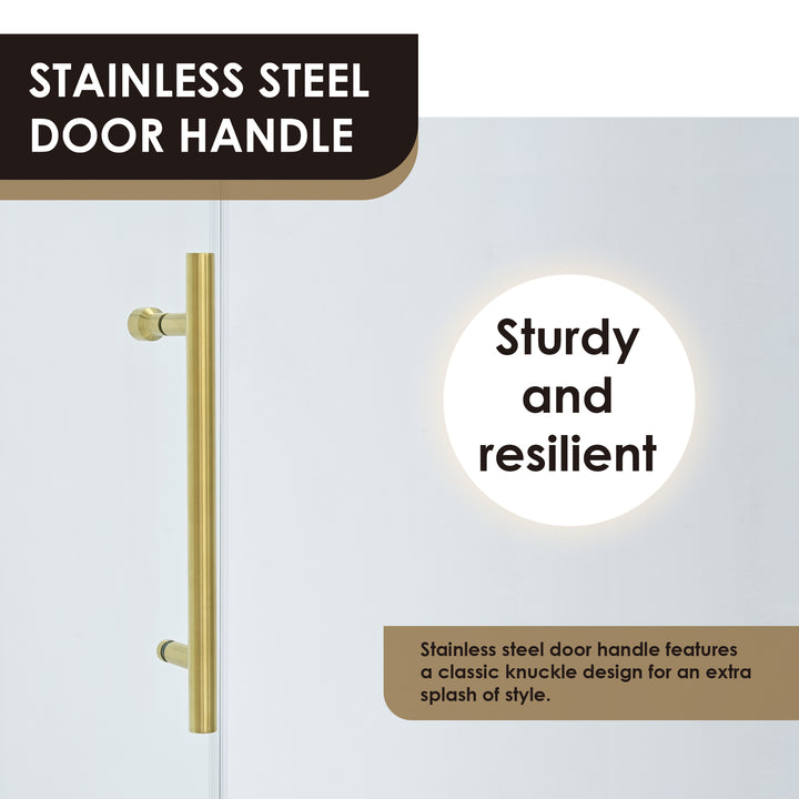 Lazaro 60" W x 78" H Single Sliding Frameless Shower Door