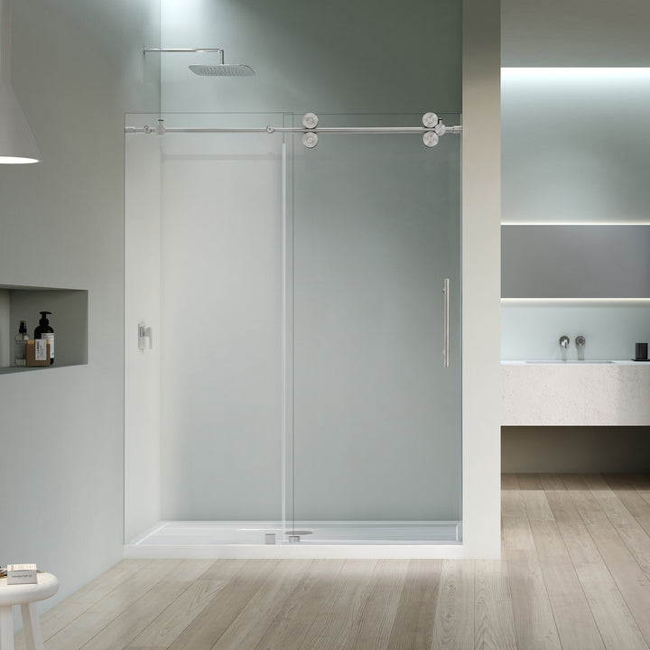 Lazaro 60" W x 78" H Single Sliding Frameless Shower Door