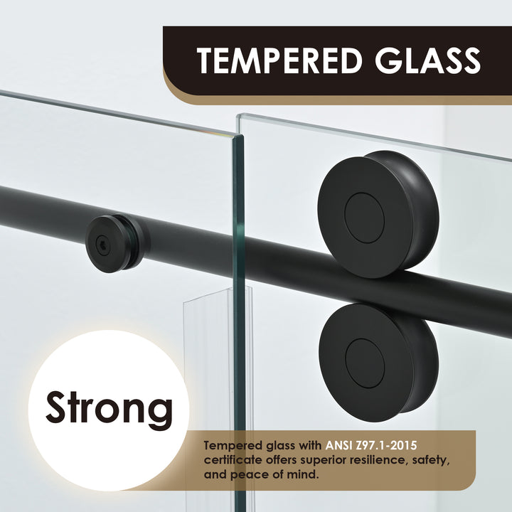 Lazaro 60" W x 78" H Single Sliding Frameless Shower Door