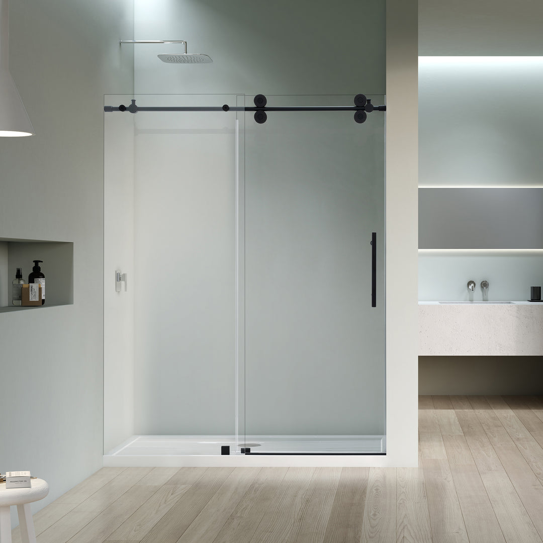 Lazaro 60" W x 78" H Single Sliding Frameless Shower Door