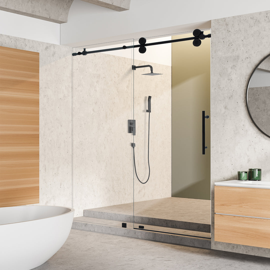 Lazaro 60" W x 78" H Single Sliding Frameless Shower Door