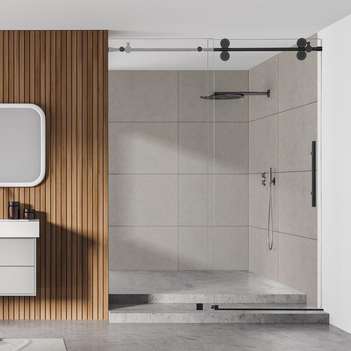 Lazaro 60" W x 78" H Single Sliding Frameless Shower Door