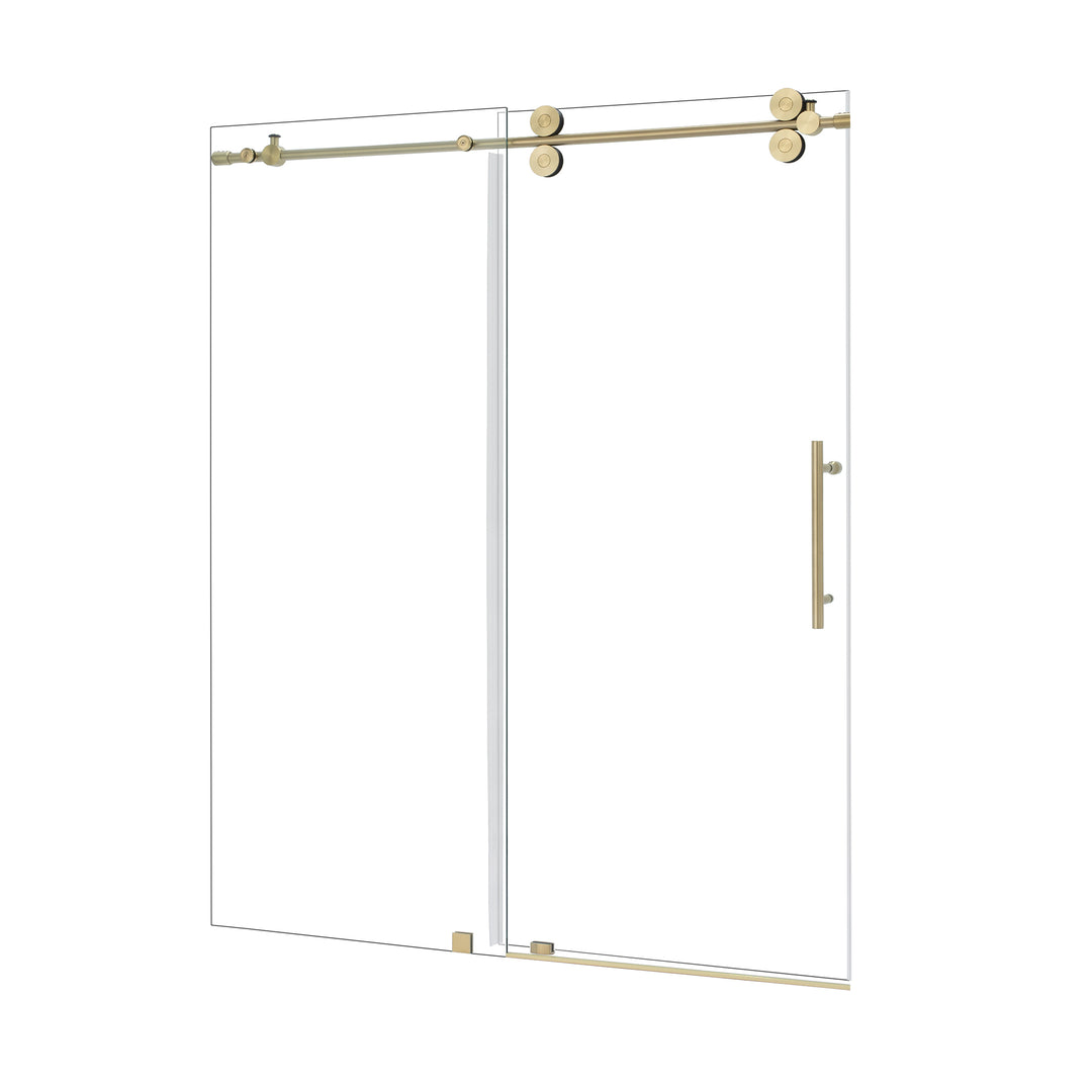 Lazaro 68" W x 78" H Single Sliding Frameless Shower Door