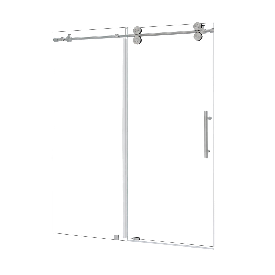 Lazaro 68" W x 78" H Single Sliding Frameless Shower Door