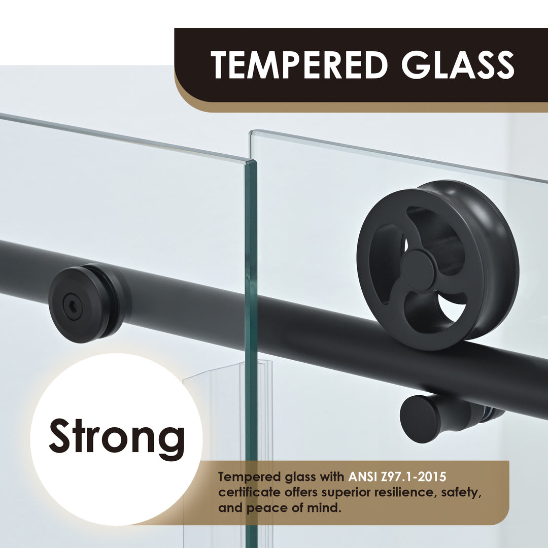 Gareth 60" W x 78" H Single Sliding Frameless Shower Door