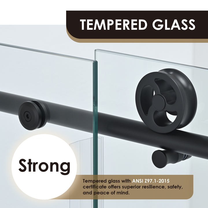 Gareth 60" W x 78" H Single Sliding Frameless Shower Door