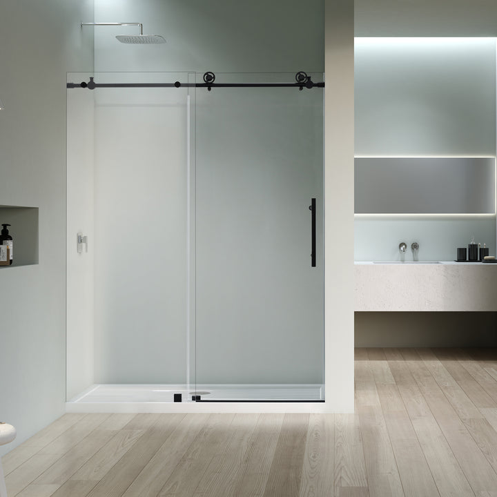 Gareth 60" W x 78" H Single Sliding Frameless Shower Door