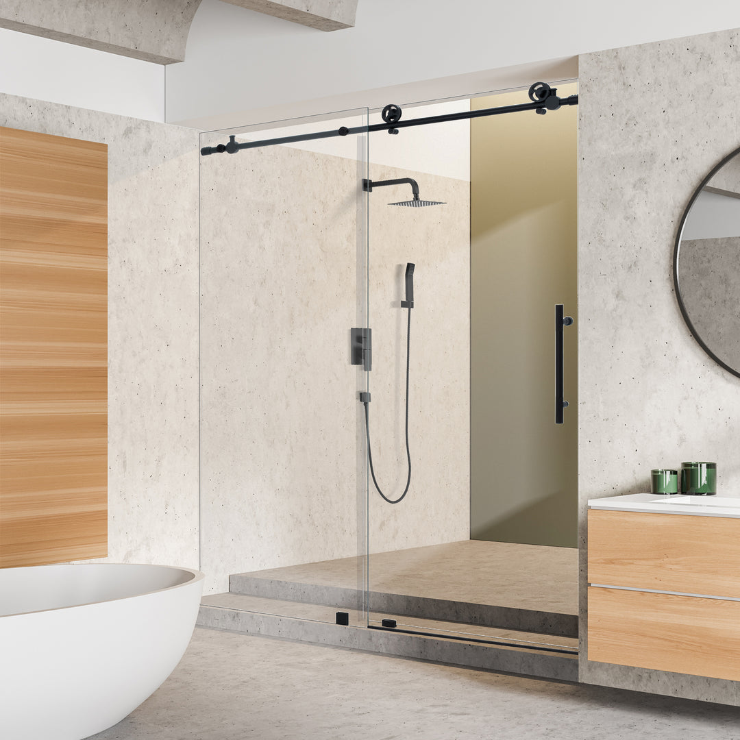 Gareth 60" W x 78" H Single Sliding Frameless Shower Door