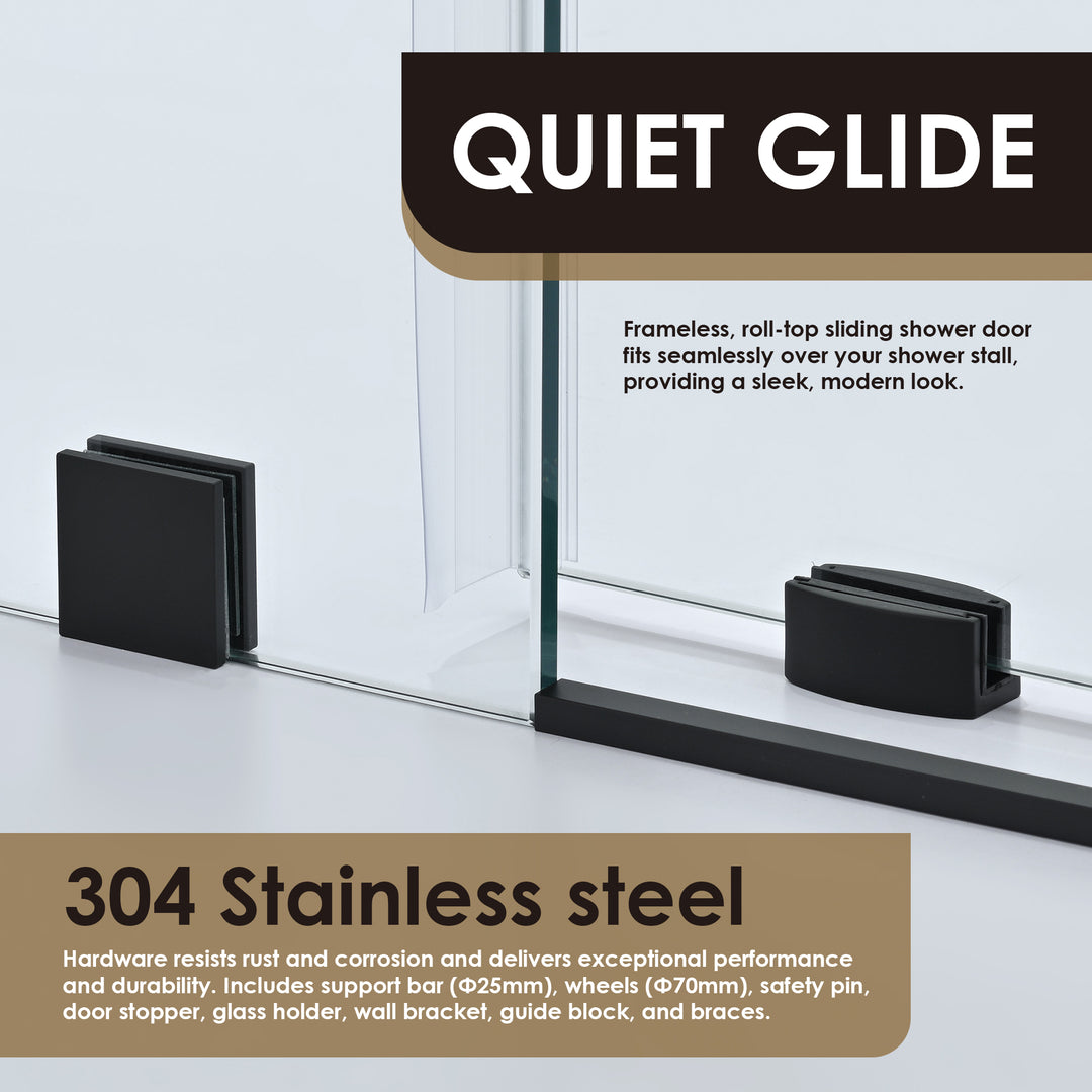 Gareth 60" W x 78" H Single Sliding Frameless Shower Door