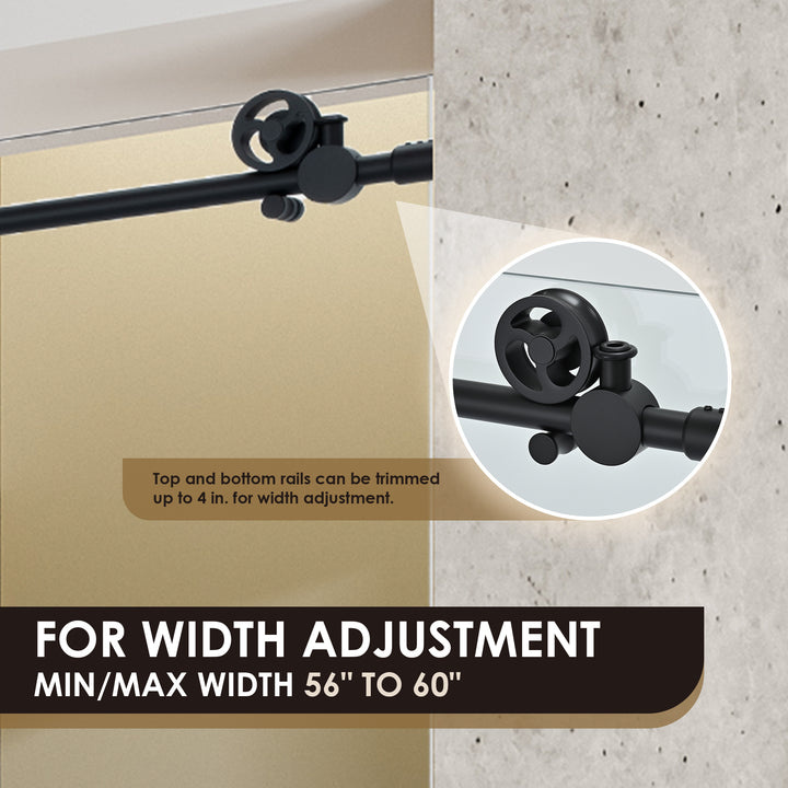 Gareth 60" W x 78" H Single Sliding Frameless Shower Door