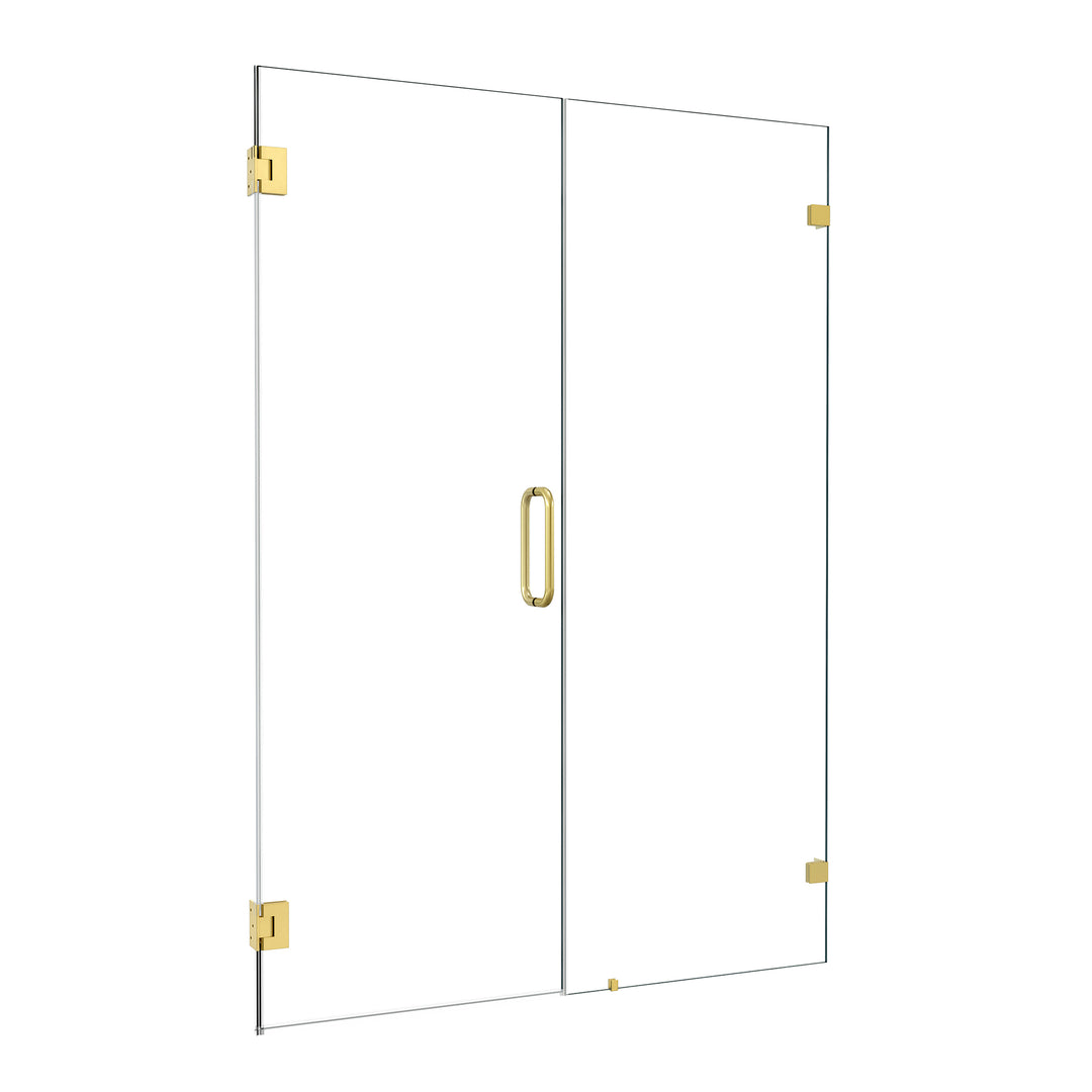 Roisin 52" W x 74" H Frameless Hinged Shower Door
