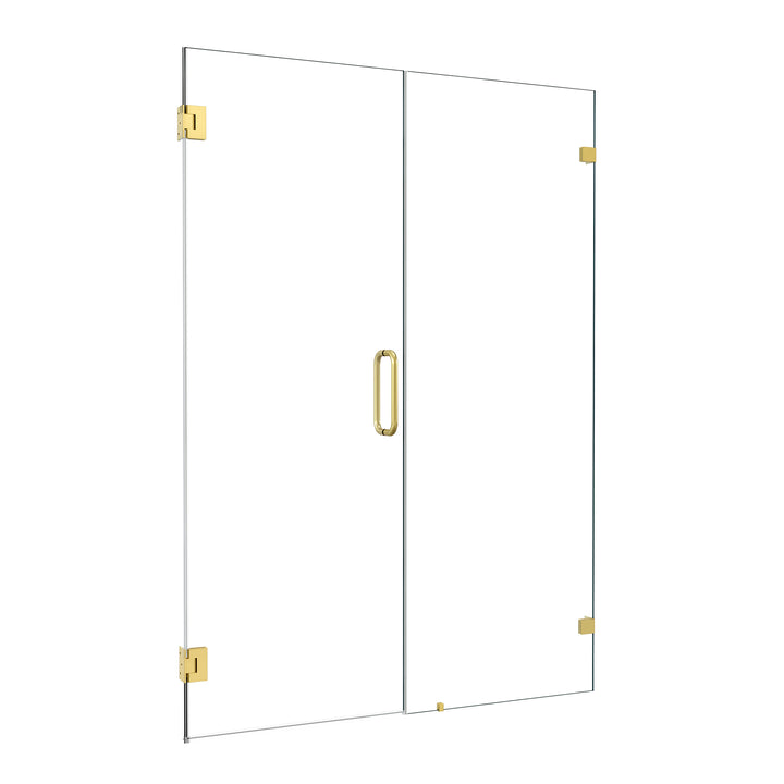 Roisin 52" W x 74" H Frameless Hinged Shower Door