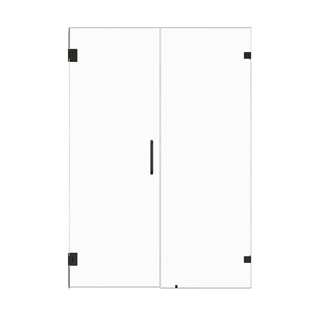 Roisin 52" W x 74" H Frameless Hinged Shower Door