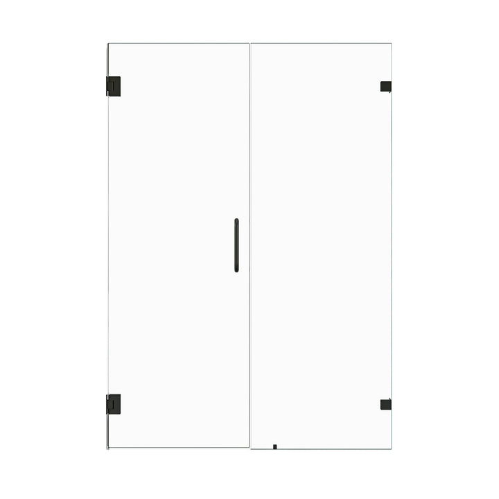 Roisin 52" W x 74" H Frameless Hinged Shower Door