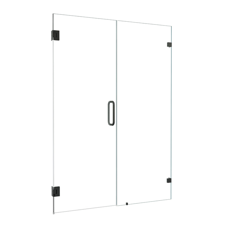 Roisin 52" W x 74" H Frameless Hinged Shower Door