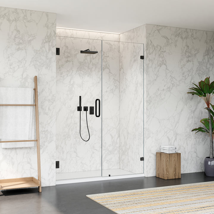 Roisin 52" W x 74" H Frameless Hinged Shower Door