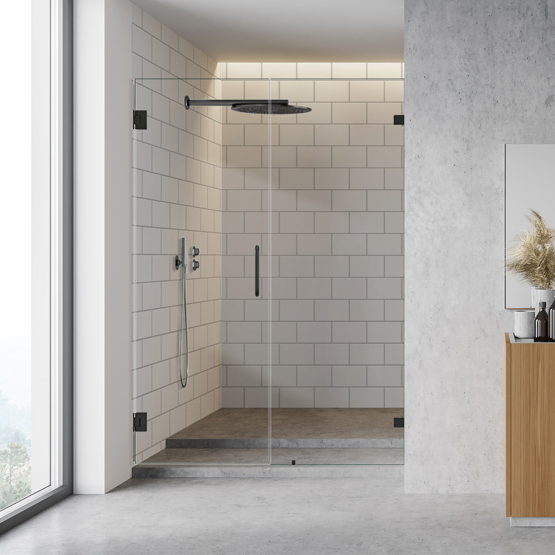 Roisin 52" W x 74" H Frameless Hinged Shower Door