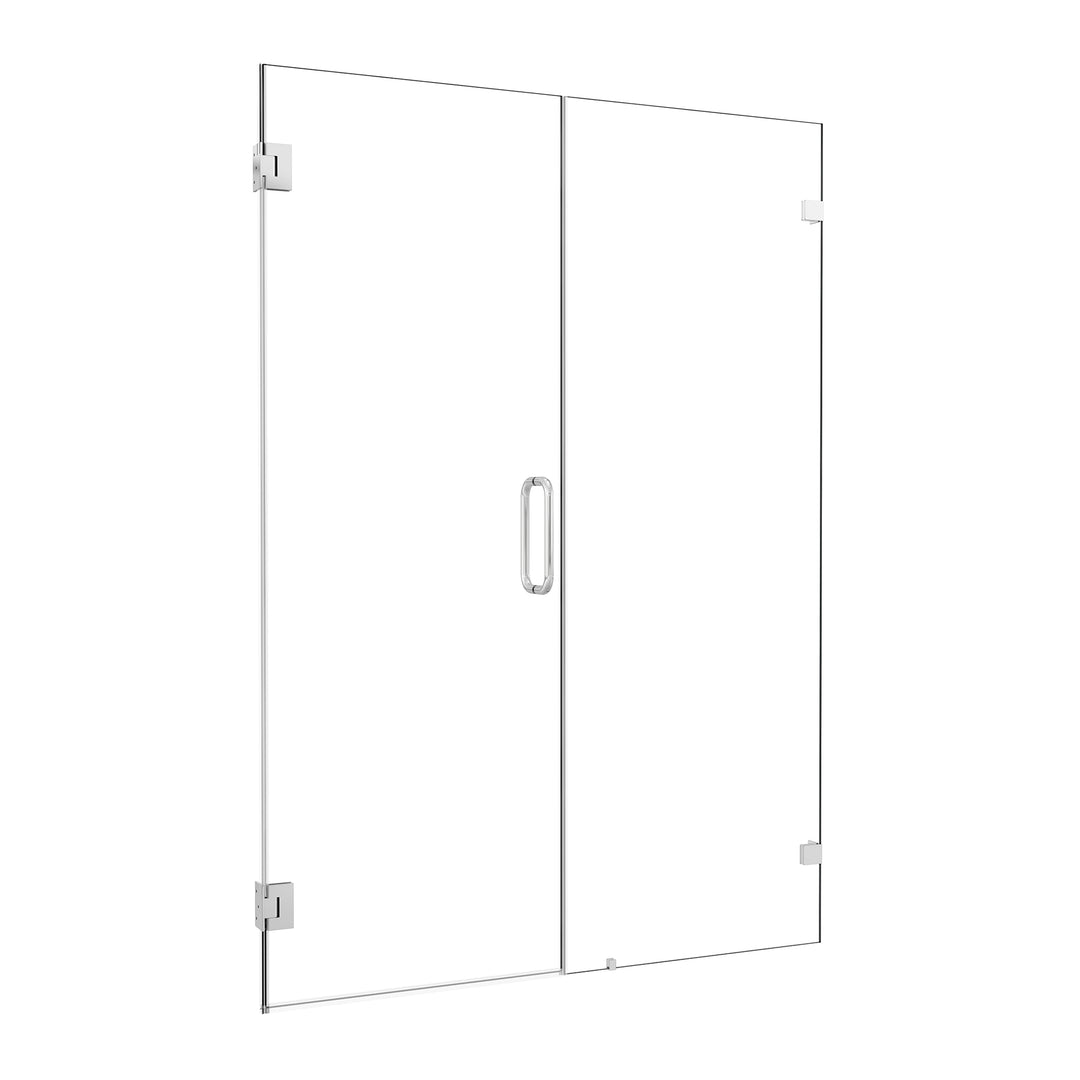 Roisin 52" W x 74" H Frameless Hinged Shower Door