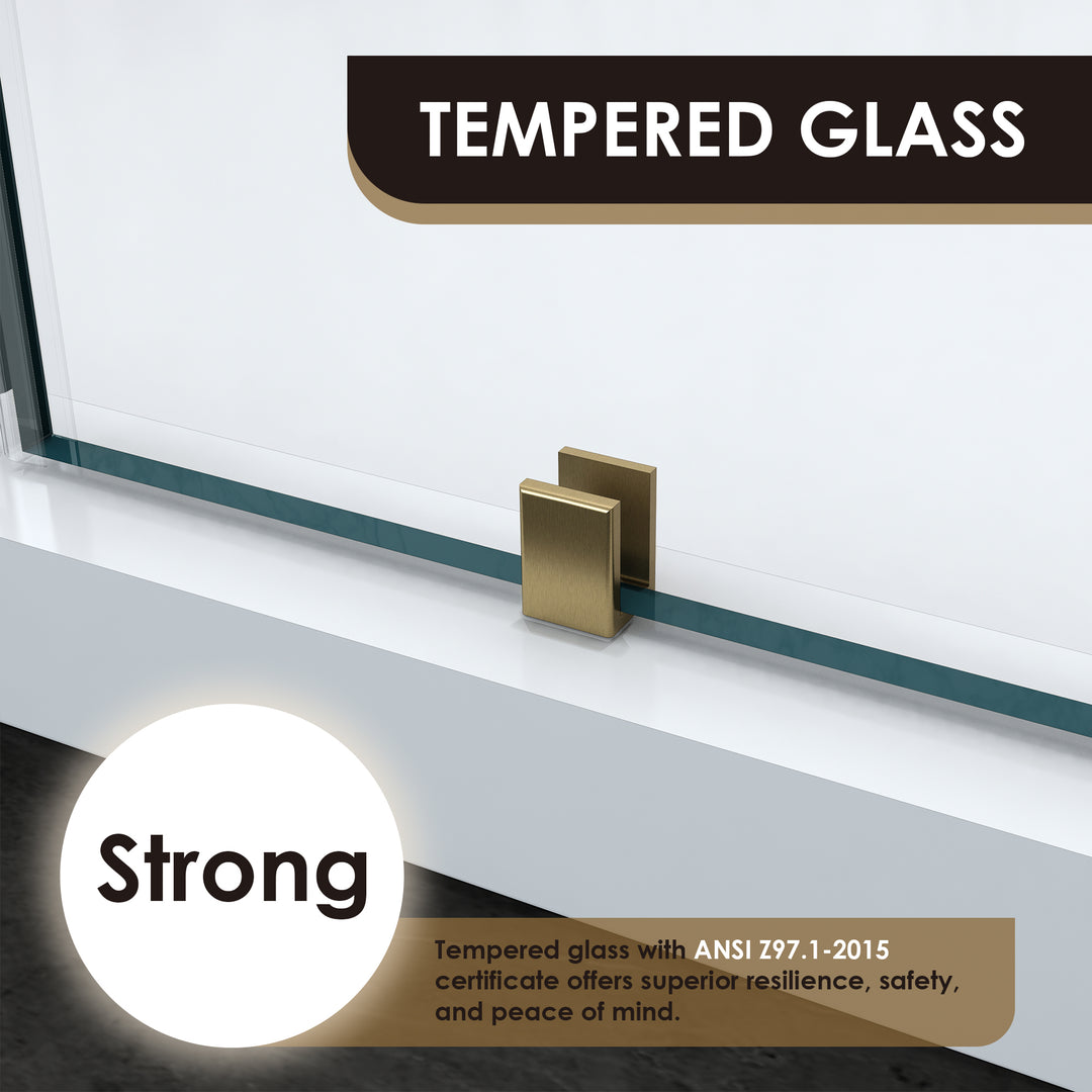 Roisin 60" W x 74" H Frameless Hinged Shower Door