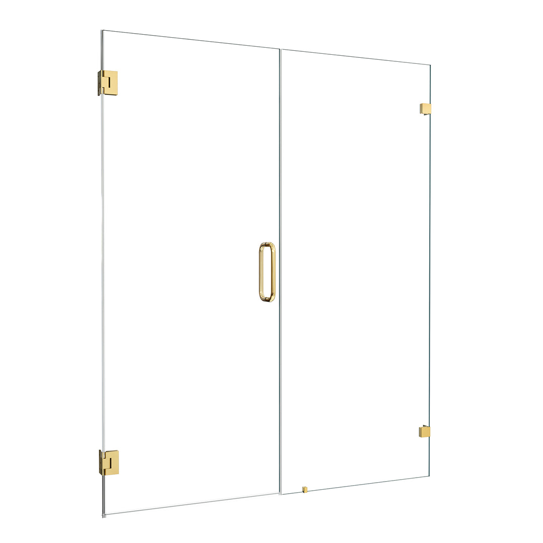 Roisin 60" W x 74" H Frameless Hinged Shower Door